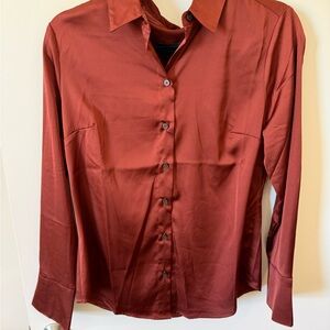 NWT Banana Republic Classic Fit Rust Satin Shirt